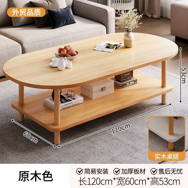 Coffee table small apartment double layer thickened rental house simple table high-end simple tea table bedroom small table