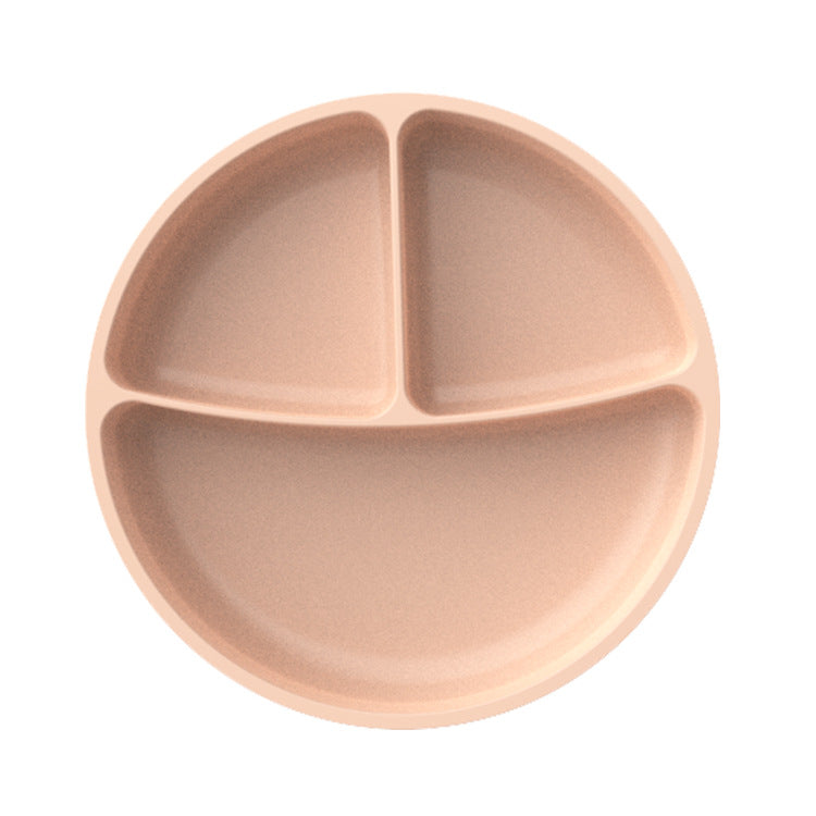 Kids tableware baby platinum silicone bowl baby silicone suction cup divider dinner plate food grade silicone tableware