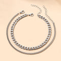 Wholesale alloy anklets: european and american cross-border jewelry, exaggerated and unique designs, trendy multi-layer snake bone anklets for women