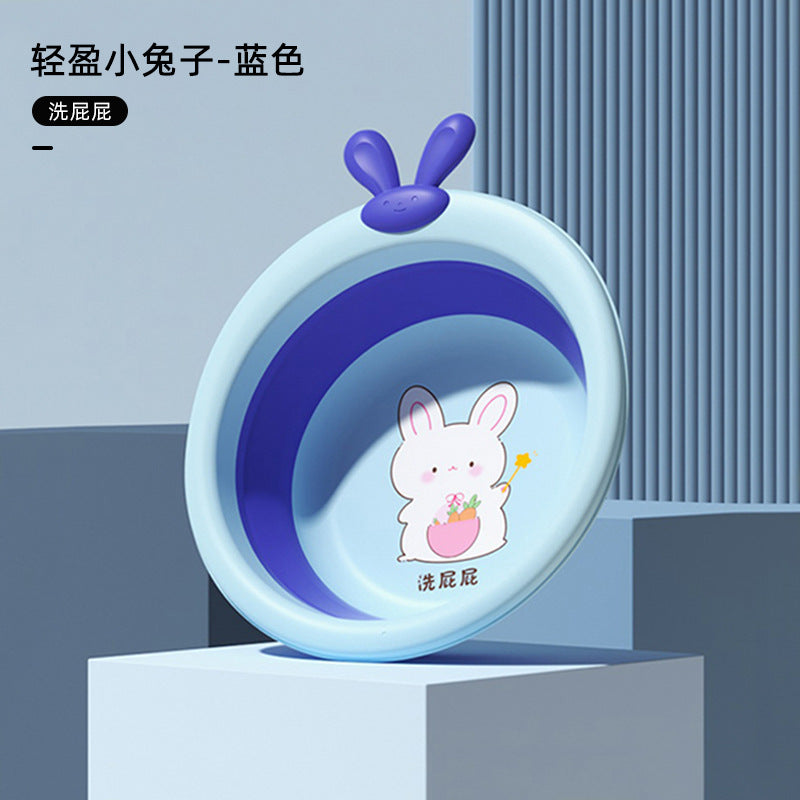Collapsible kids' wash basin - portable newborn face wash basin - thickened plastic baby basin - household infant wash basin