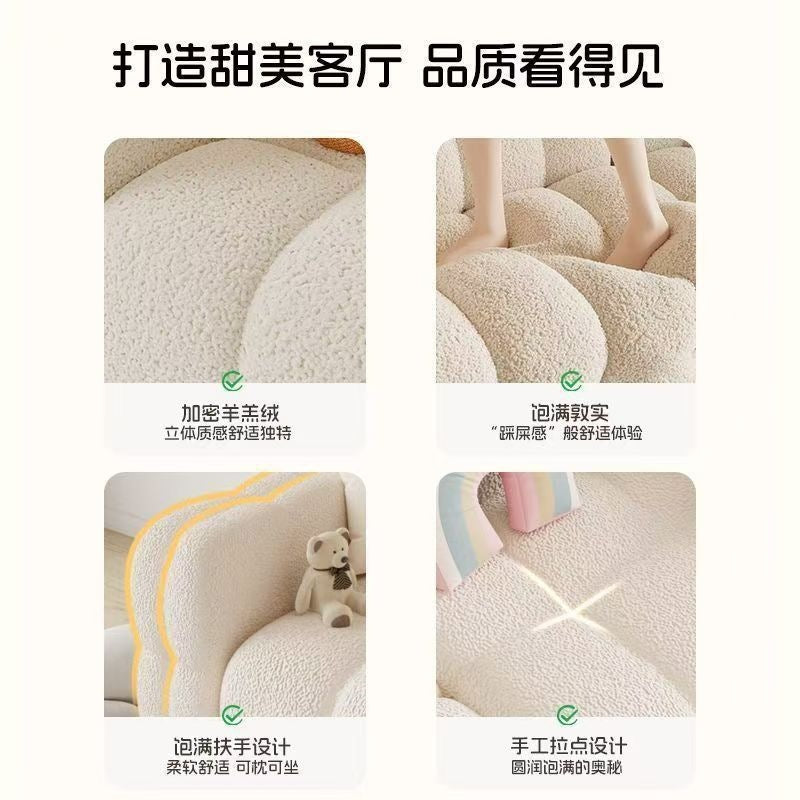 Marshmallow sofa living room new arrival small apartment casual fabric sofa double three person rental house b&b straight row sofa