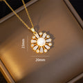 [titanium steel] necklace women's fashioneasiest for match pearl pendant earrings niche style design accessible luxury classy clavicle chain jewelry