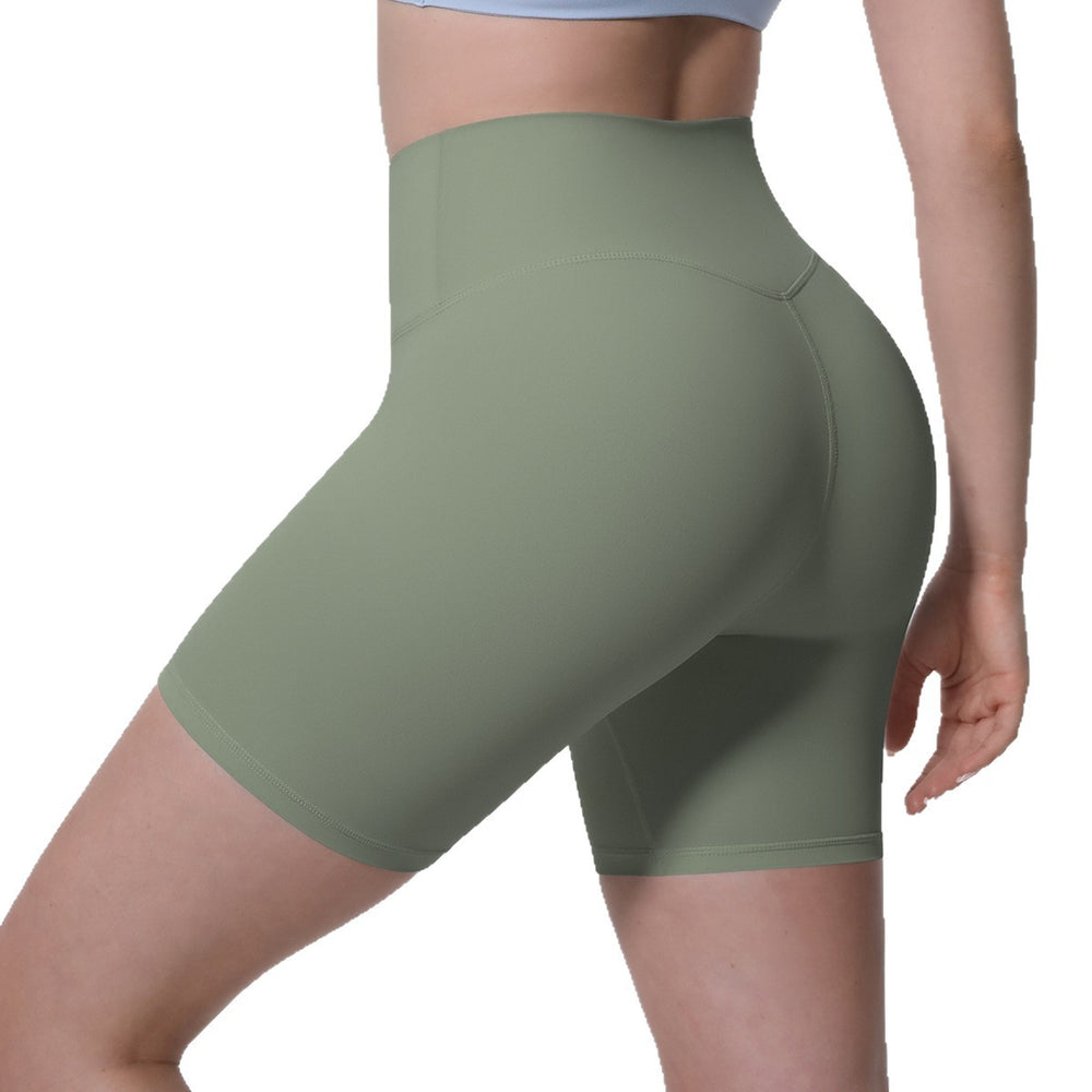 New arrival nude brushed quick-drying yoga pants women's high waist abdominal fitness shorts peach butt tight sports three-quarter pants