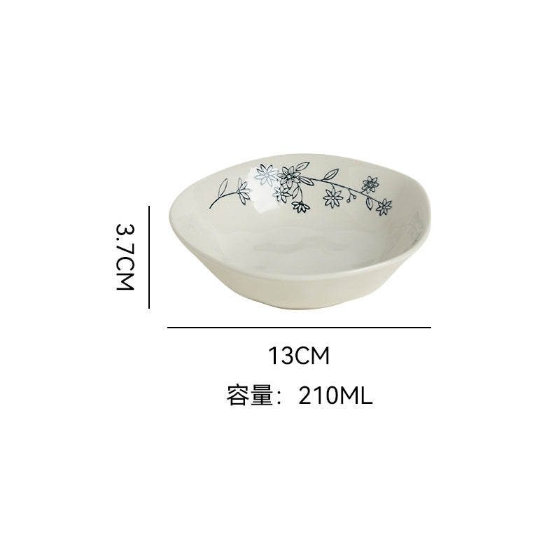 Chinoiserie creative for home ceramic tableware dish high-looking ceramic flavor dish vinegar dish dipping dish underglaze side dish