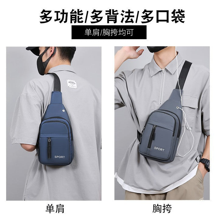 New fashion simple breast bag men's new trend casual shoulder bag Korean version outdoor business messenger breast bag