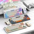 Dazzling silver fox k600 wired keyboard and mouse combo - 87-key rainbow backlit tri-color keycap office & business set