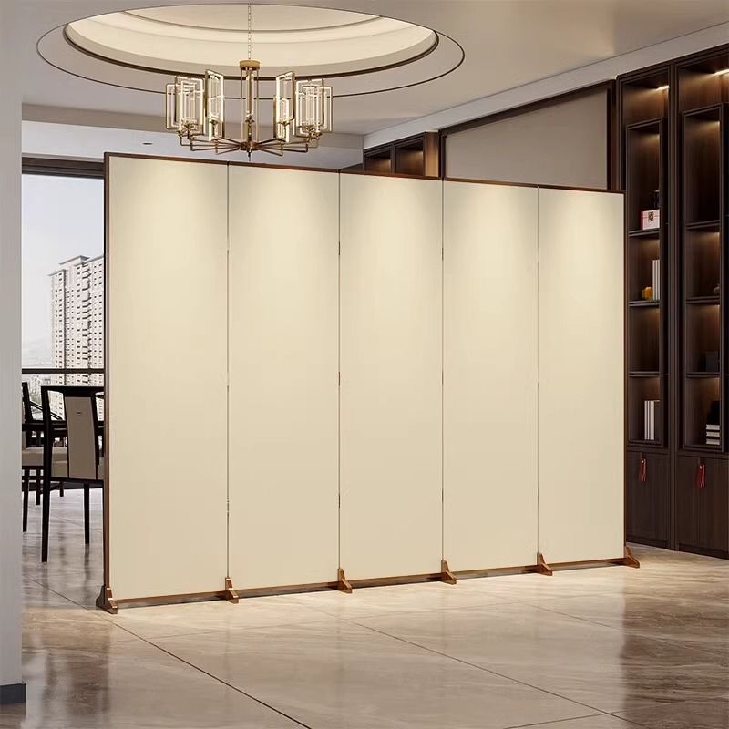 Used folding screen partition - premium living room accent, mobile office divider, simple live stream backdrop, creamy style