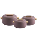 Food warmer containerexportsuit3pcs gold handle double-layer thermal insulation box 1l-2l-3.5l