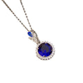 European and american hot-selling fashion copper inlaid zircon round necklace for women, lightweight luxury, versatile, elegant, non-fading titanium steel clavicle chain jewelry
