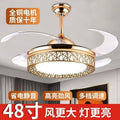 Invisible voice control fan light ceiling fan light bluetooth speaker led electric fan light fan chandelier restaurant ceiling fan light