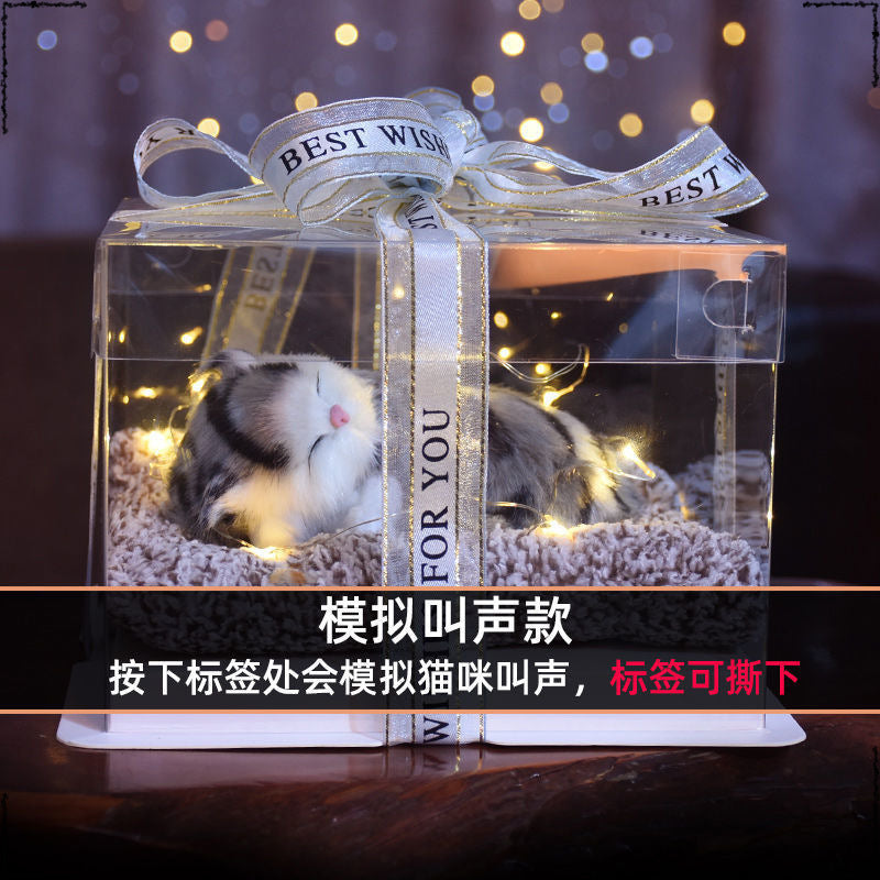 Birthday gifts for girls on Children's Day, children's girlfriends, girlfriends, simulated cats to accompany dolls 61 gift boxes