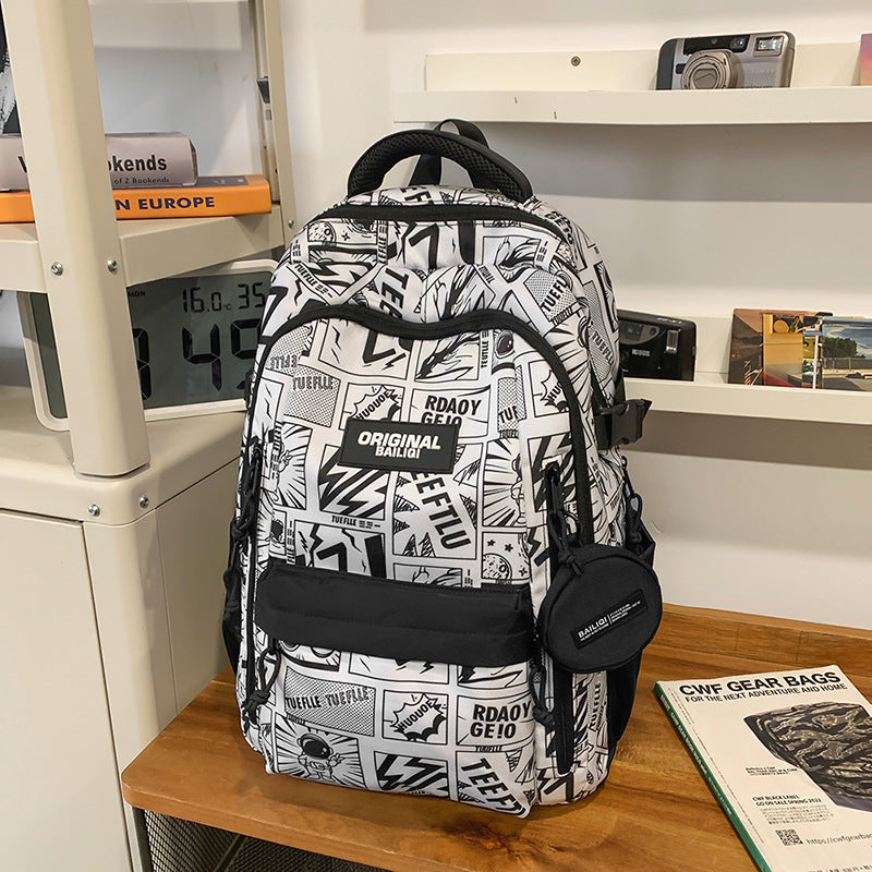 High school student backpack for boys, middle school wear-resistant casual backpack for girls, 2025 new fashionable versatile laptop backpack