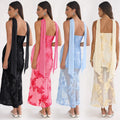 C7671 cross-border   fashion women's summer elegant sexy slim-fit backless dress