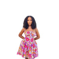European and american style cross-border e-commerce women's fashion  casual knotted front printed dress african women's sexy dress