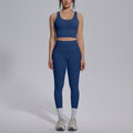 Naked-feel, form-fitting, quick-dry yoga set with a sexy racerback sports bra, high-waisted leggings, and butt-lifting design, perfect for outdoor running and fitness