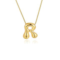 Amazon bestseller: premium bubble 26-letter gold pearlized necklace pendant - stylish women's accessory