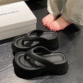 Thick sole flip-flops for women summeroutwear soft bottom heightening indoor non-slip beach new arrival flip-flops eva popular slippers