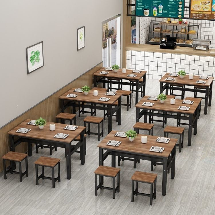 Dining table and chairs, commercial restaurant table and chair set, breakfast home use, minimalist rectangular snack bar table, cafeteria table