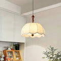 French lace fabric dining table chandelier solid wood top beads soft light fabric b&b restaurant kitchen bar soft decoration atmosphere