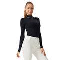 women's long-sleeve high-intensity slim-fit activewear top - running, slimming, stand collar, workout top, yoga top (can be worn as outerwear)