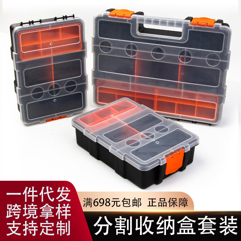 Model Storage Box Grid Parts Box Classification Screw Box Hardware Accessories Tool Box Transparent Plastic Toolbox