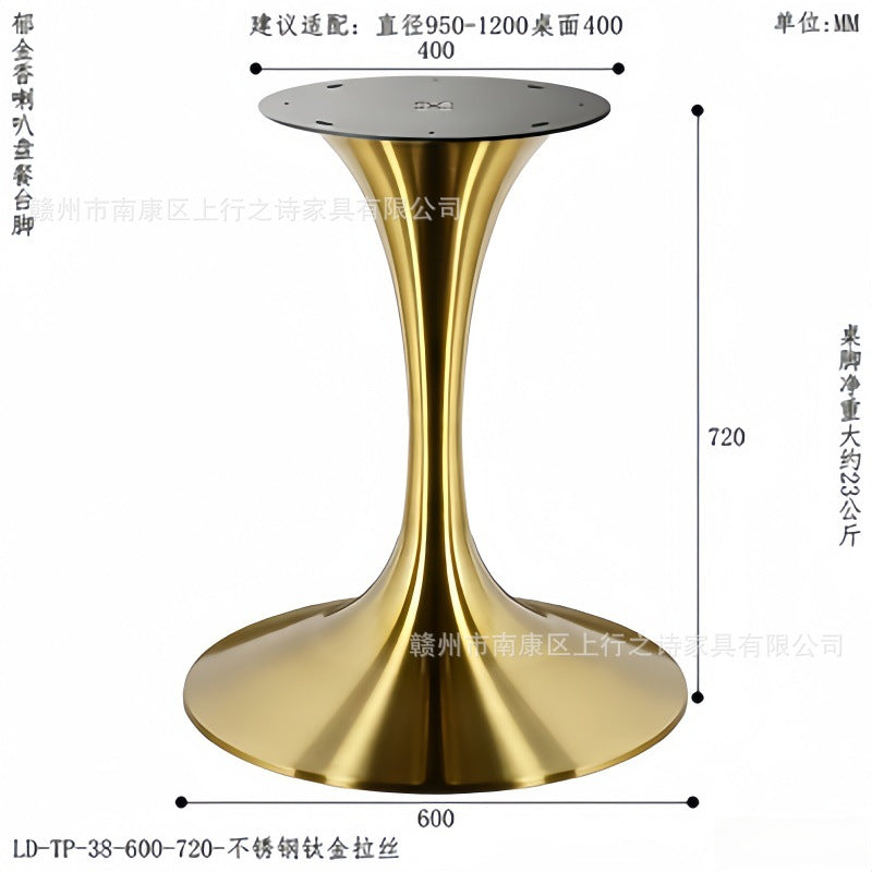Tulip stainless steel hardware bedside table hotel b&b engineering horn feet light luxury living room corner table factory wholesale