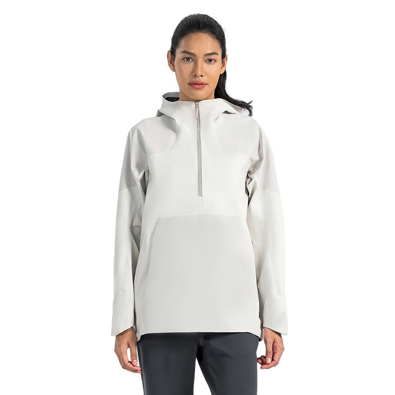 Unisex ykk zipper wear-resistant breathable hiking jacket - triple-proof heat-sealed color block hooded windbreaker daw056