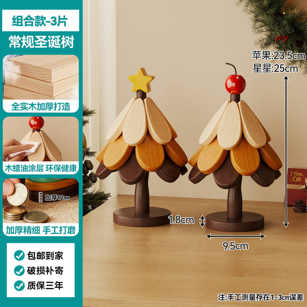 christmas tree solid wood insulation mat, a tree coaster, dining table decoration, creative oven mitts pad, high temperature resistant pot and bowl pad