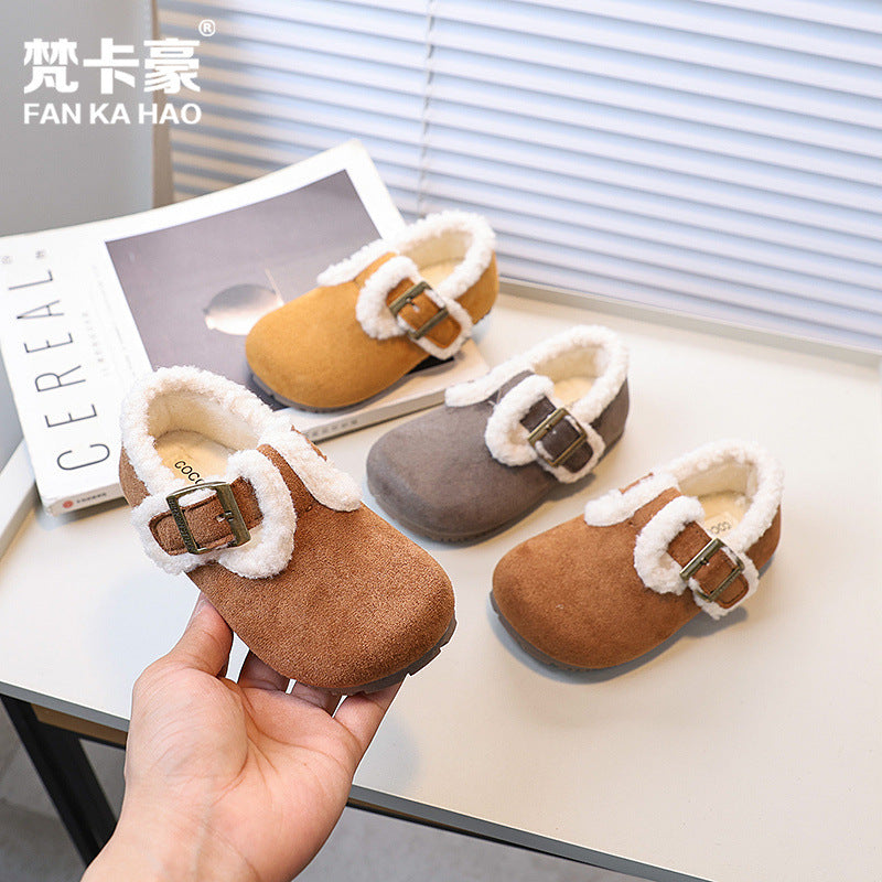 Vancahao baby winter birkenstock shoes new arrivalk-stylegirlheattech cotton shoes big kids furry shoes