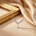 hot-selling fashion zircon-encrusted geometric teardrop necklace, understated luxury, niche jewelry, high-end women's accessory, non-fading clavicle chain