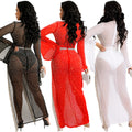 X5597  fashion sexy nightclub hot diamond deep v wide sleeves irregular slit flowing beard long skirt dress for women
