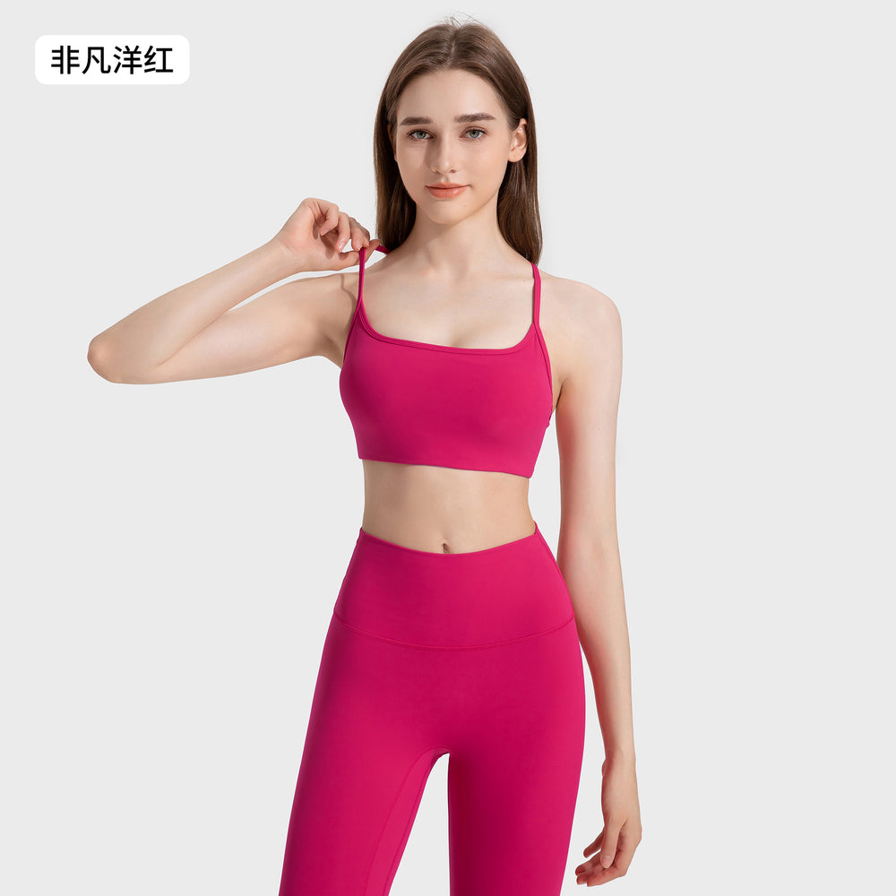 New yoga top: spaghetti strap, beautiful back yoga bra tank top - breathable fitness sports bra for women, summer collection dw399