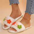 Insfall and winterpopularnew arrivalstuffed slippers women's home heattech cotton slippers casualfashion one-word fur slippers