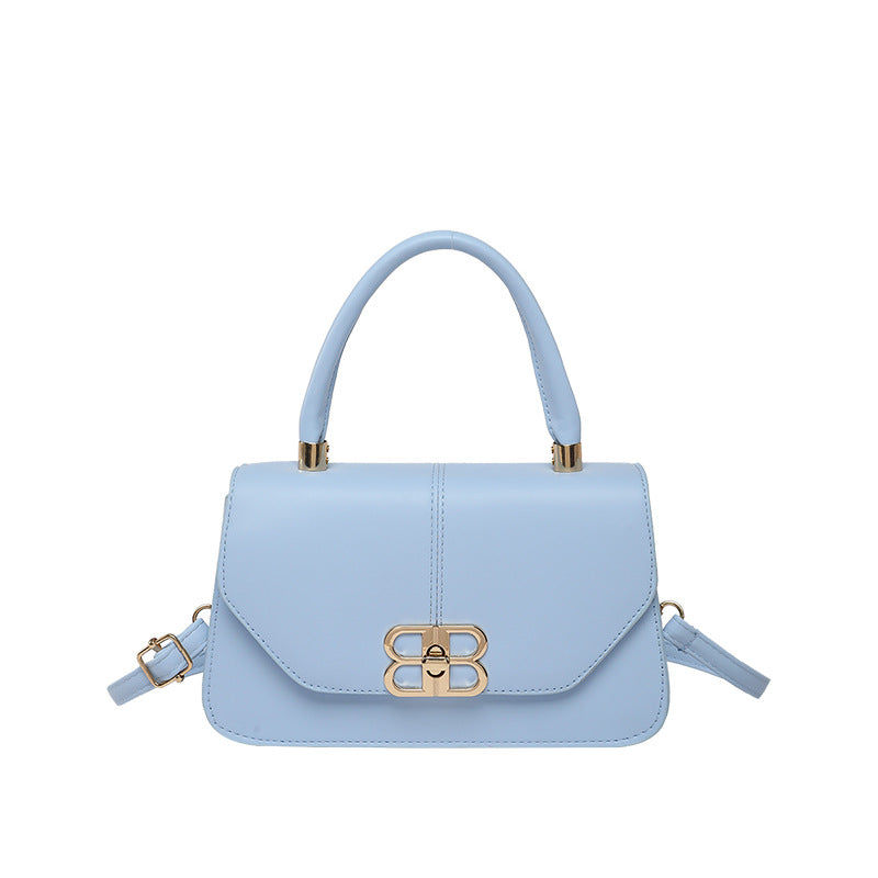 Lock messenger bag Korean version of urban simple small square bag 2025 spring new temperament foreign feeling women's shoulder bag