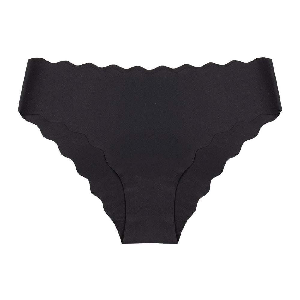 wholesale low-waist breathable sexy women's seamless underwear stylish wavy edge ice silk thin invisible briefs