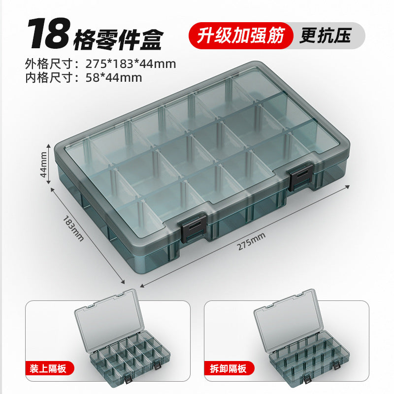 Arrizo Parts Box Multi-grid Transparent Plastic Electronic Accessories Lattice Toolbox Small Screw Box Storage Box