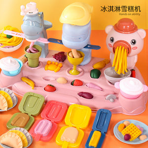 Piggy noodle maker tool suit color clay kids toy plasticine mold handmade clay play house production for men and women