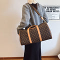 Travel bag for women, short-distance satchel, large-capacity business trip luggage bag, shoulder cross-body boston printing pillow bag for women