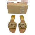 2025 summer new arrival: women's round-toe high heel espadrille sandals - openwork knit, apricot color - wholesale