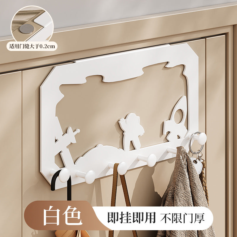 No punching of the hook behind the door, hanging hanger, strong load-bearing storage rack, wall hanging hanger on the door, door back type