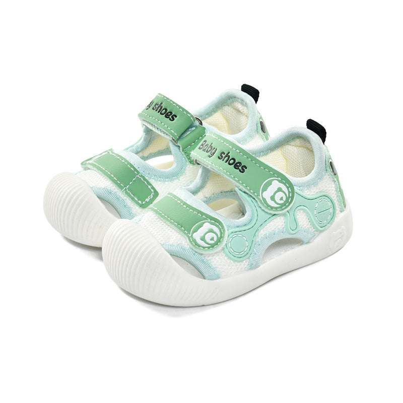 Baby sandals for girls, summer first walker shoes, 0-1-2 years old infant anti-slip soft sole mesh shoes for babies and toddlers, boys' shoes