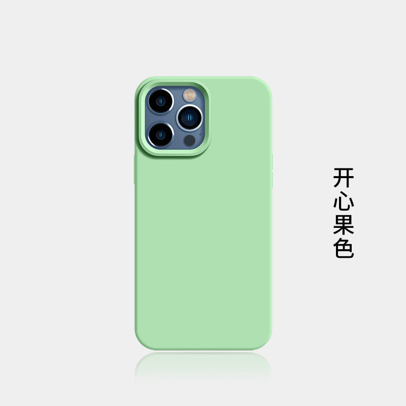 Suitable for iphone16pro liquid silicone mobile phone case new arrival apple 15 large hole all-inclusive 2 pure color protective cover soft