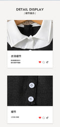 Girl fake two-piece vest dress small fragrant style cutelong sleevesshirtkids black and white patchworkvest long skirt
