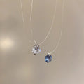 Mermaid's tears sparkling choker zircon fish line invisible necklace women's light luxury classy sense collarbone chain necklace accessories