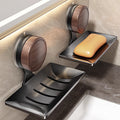 Gun gray bathroom soap dish creative drain space aluminum punch-free soap dish bathroom storage rack wall-mounted