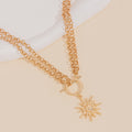 Sun sweater necklace wholesale fashion cross-border exaggerated jewelry fashion women's niche style pendant autumn and winter clavicle chain