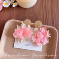 Vacation style exaggerated perm edge flower earrings for women niche styleclassy summer earrings unique stylish face small earrings