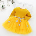 Korean style knitted mesh dress bow princess dress children's holiday dress - direct from the manufacturer