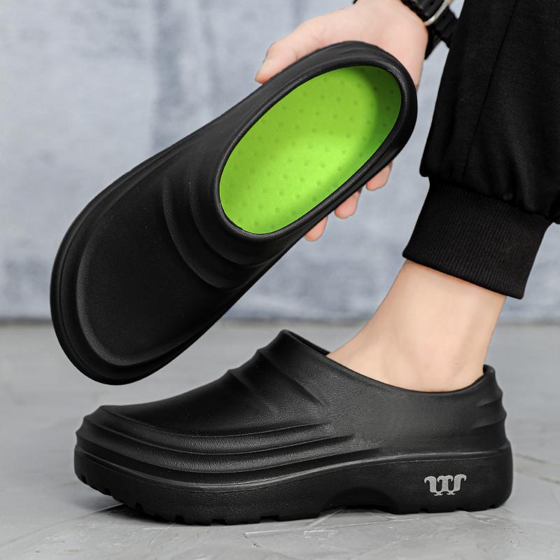 Summer 2025  new large size casual simple chef shoes work shoes men's rain shoes manufacturers send one piece