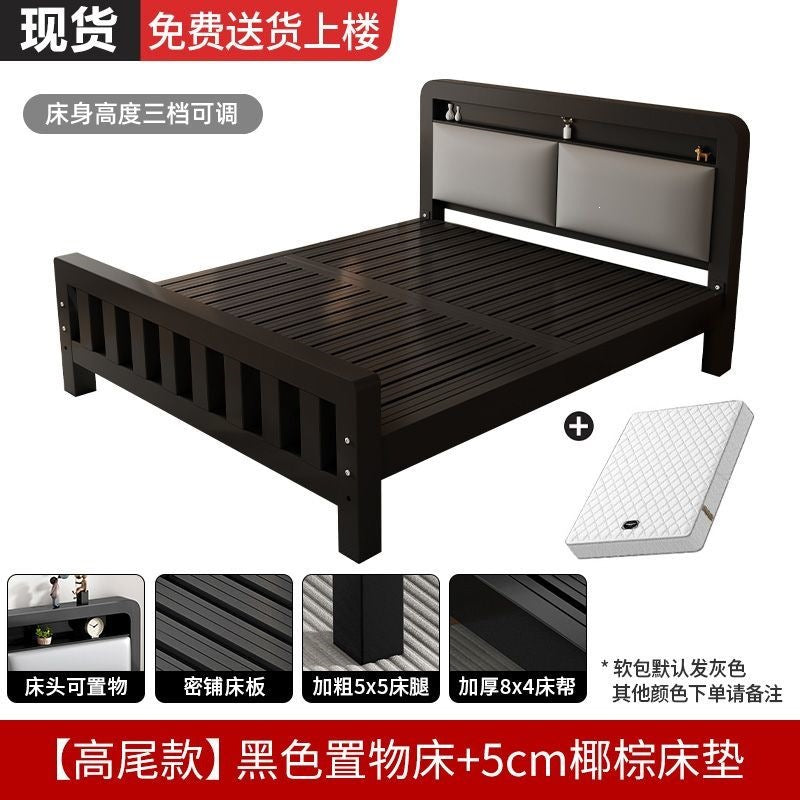 Extra thick iron frame bed carbon steel bed rental house assembled iron bed bold dormitory iron bed bedroom simple bed big sale